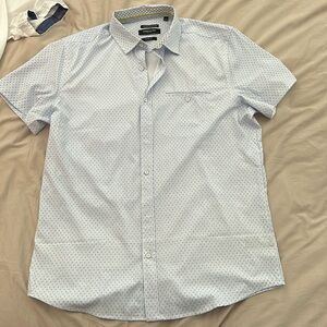 Light blue button down tee